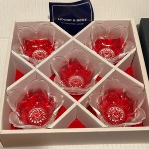 Hoya House of Best 24% Lead crystal 5 Piece Sorbet cups Elegant timeless decor